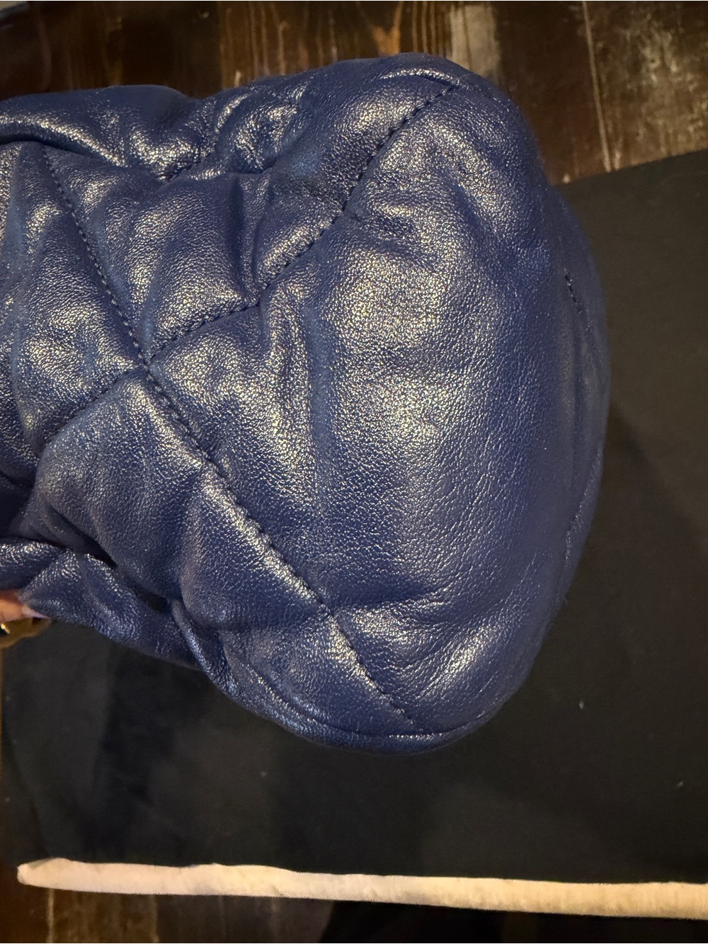 CHANEL 19 Quilted Goatskin Maxi Flap - Blue with Gold and Silver Hardware - Picture 6 of 11